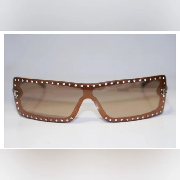 Diamond Studded Chanel Shield Vintage Sunglasses VINTAGE CHANEL 4073-B C.237/82 SHIELD SUNGLASSES W/SWAROVSKI  main image 3